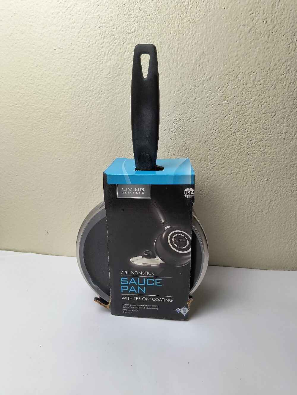 Black Nonstick Sauce Pan with Teflon Coating - 2Qt (1.9L